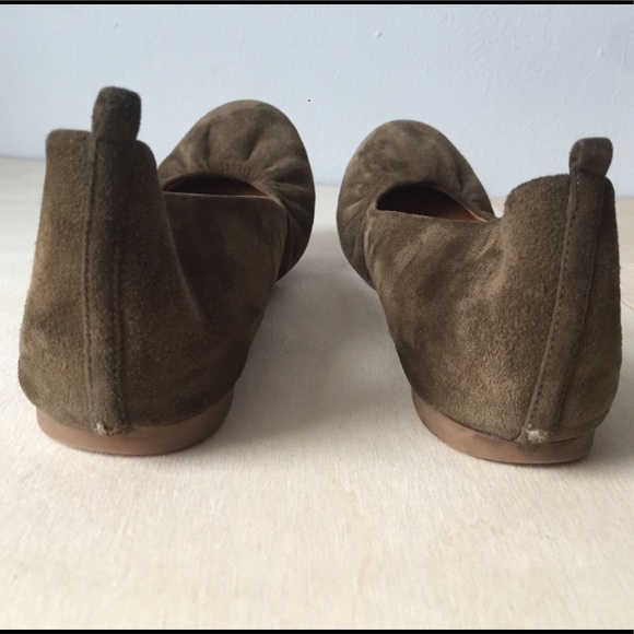 J Crew olive green suede ballet flats. - Picture 5 of 8